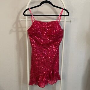Sparkling Pink Mini Dress